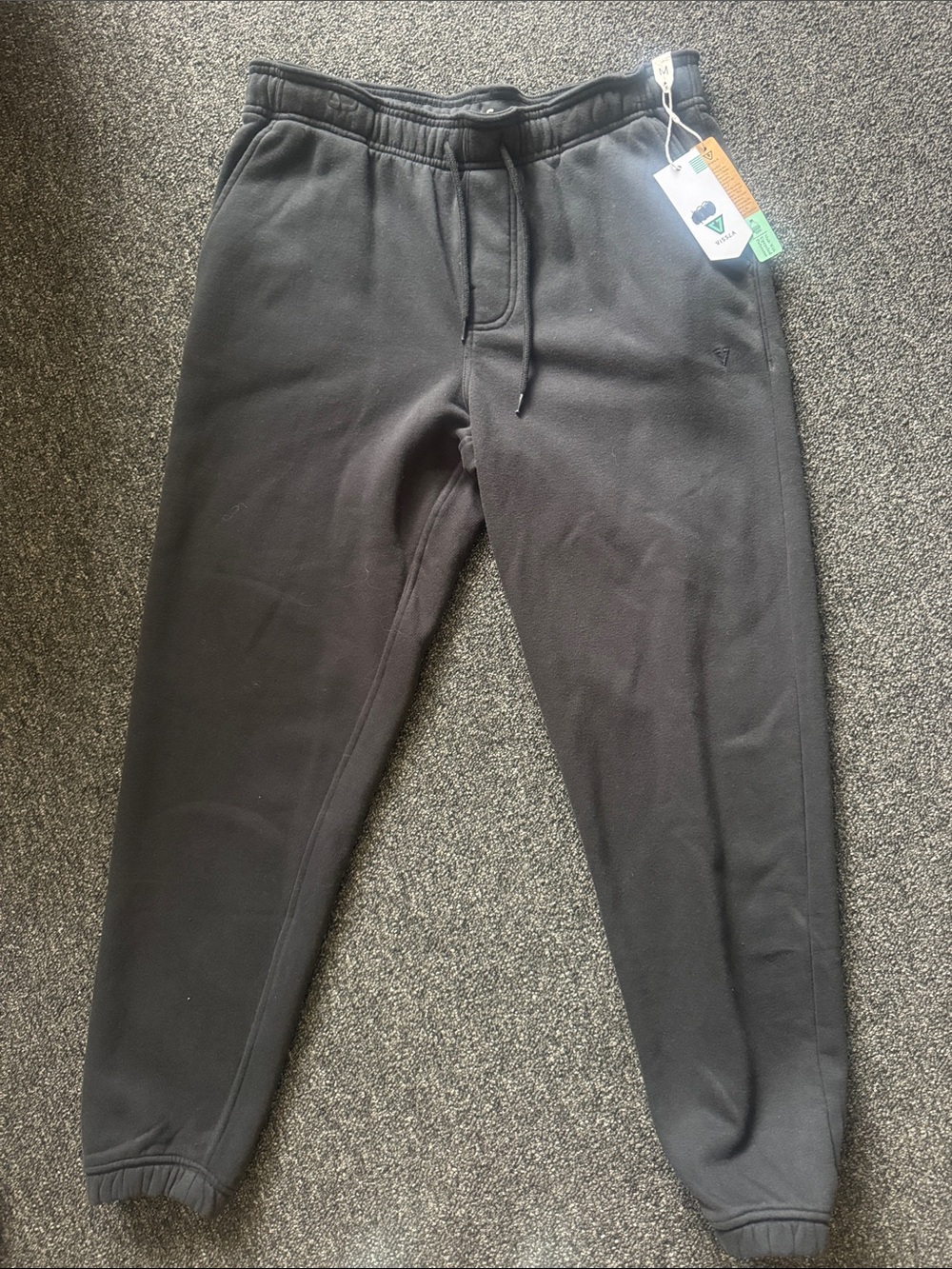 VISSLA Men's Black Drawstring Jogger Sweatpants
